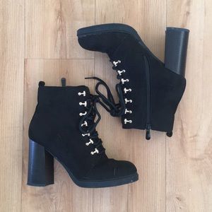 Black heeled booties